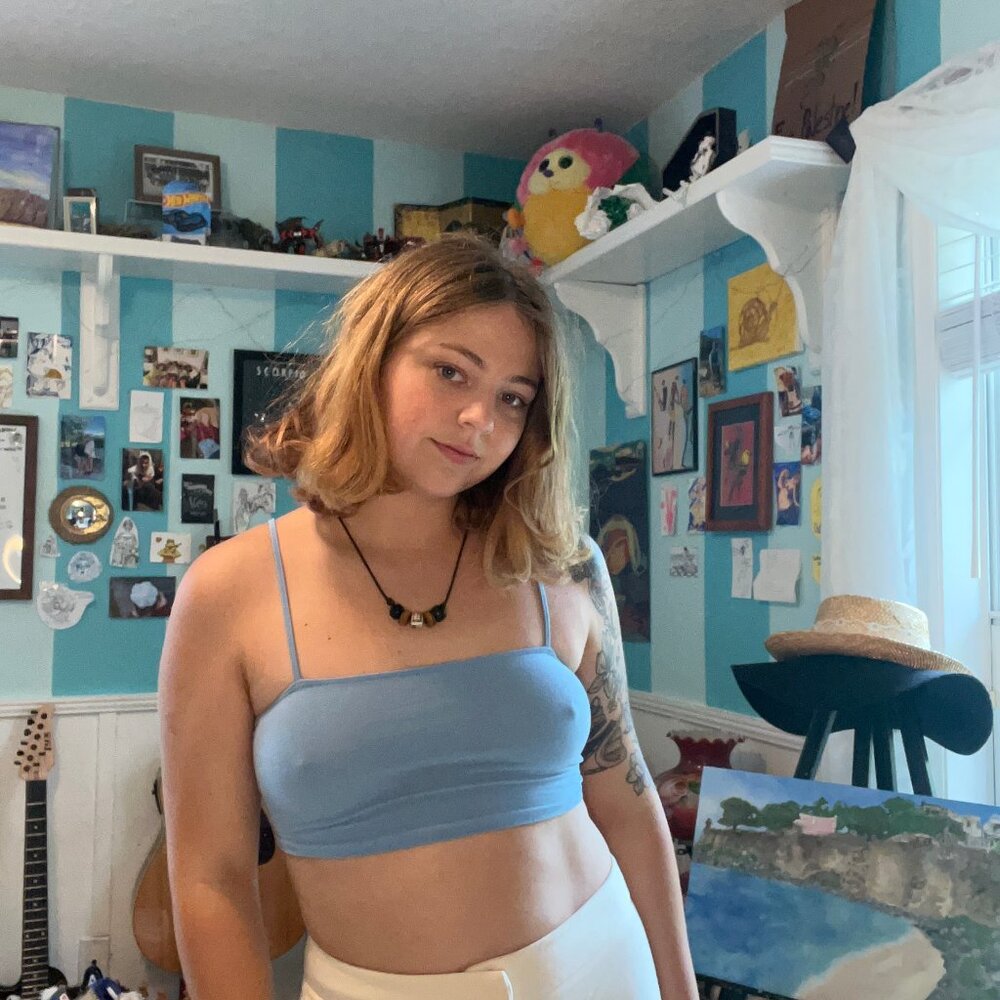 Baby blue crop tanktop